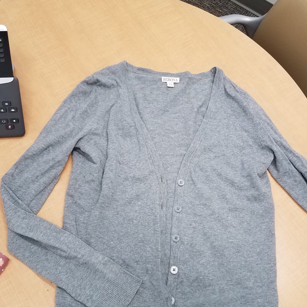 Merona Gray Button-Up Cardigan